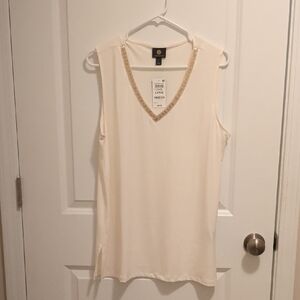 Elegant Cream Sleeveless Top